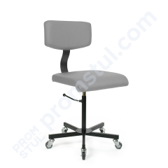 Стул промышленный на колесах мягкий кожзам