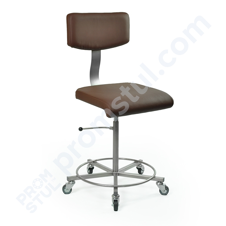 Стілець медичний СПН-4.1р на колесах нержавіючий каркас