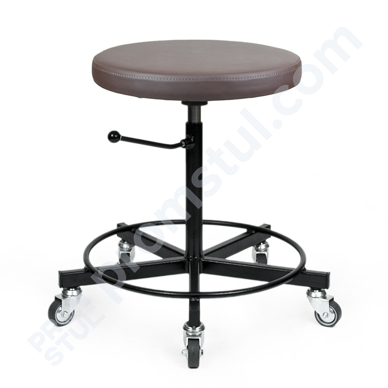 Табурет промисловий ТП-1.1р м’який на колесах шт.шкіра